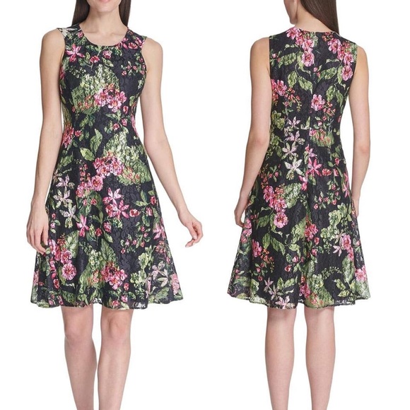 Tommy Hilfiger Dresses & Skirts - Tommy Hilfiger Allover Floral Lace Fit & Flare Midi Dress